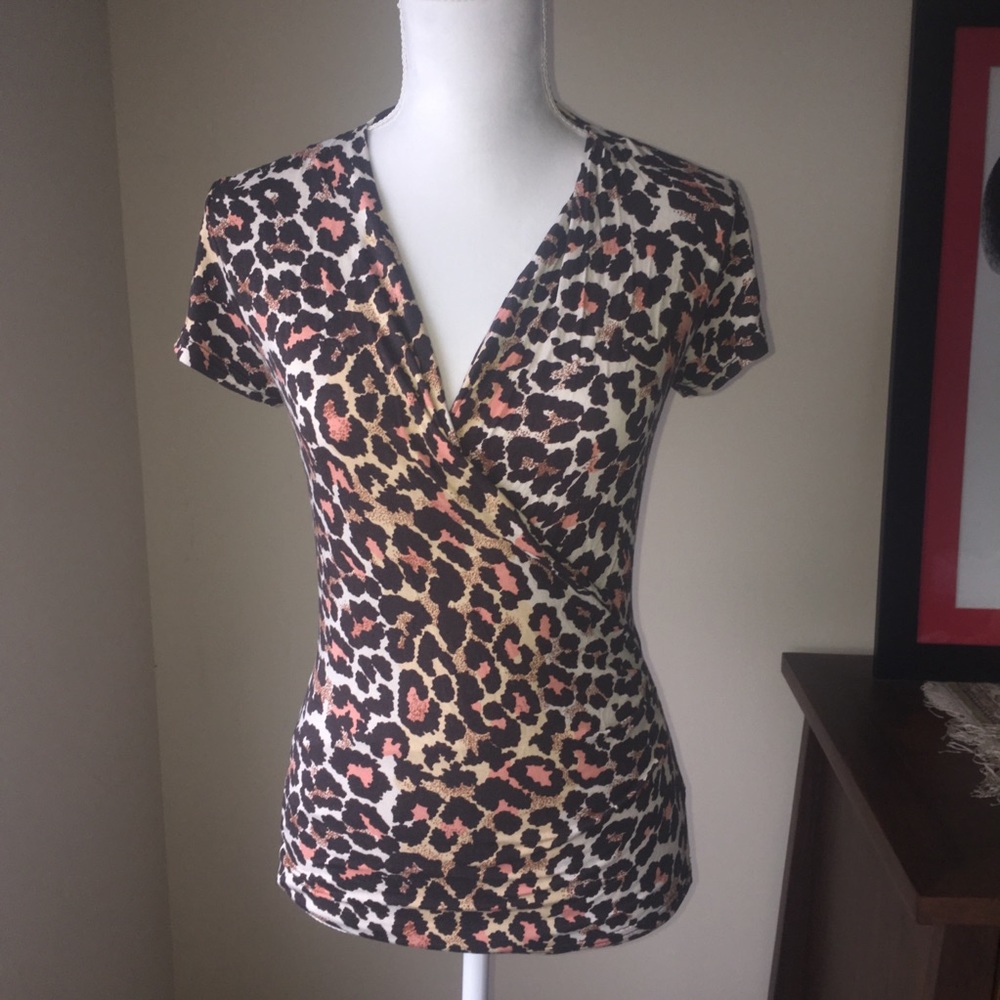 Jim Thompson leopard print faux wrap top